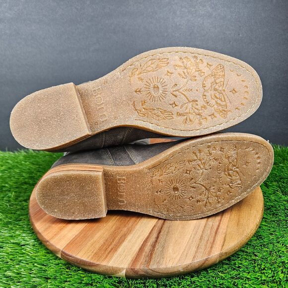 Born Shasta Women's Distressed 10 Grey Suede Zippered Lace Hiking Combat Boots - Picture 12 of 12